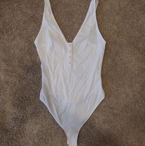 Free People Women's White Tank Top Bodysuit NWT